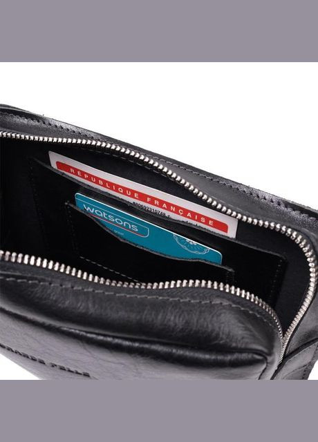 Сумка мужская через плечо кожаная бананка на пояс Черный 2857-85983 Grande Pelle (322326587)