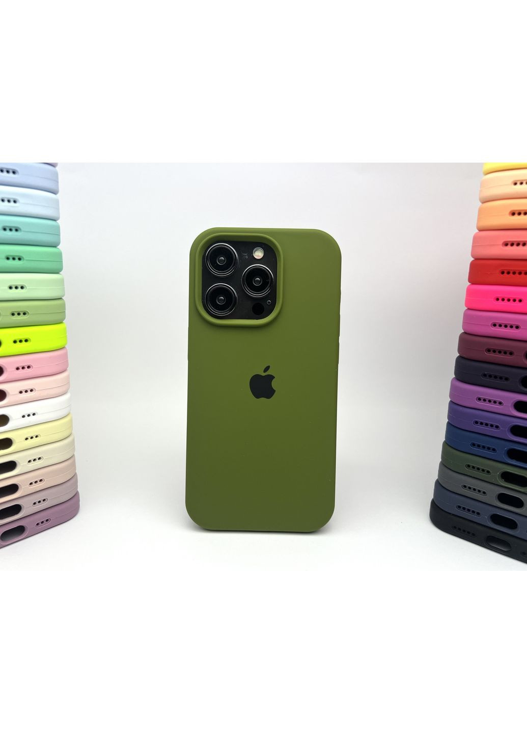 Чехол на 14 PRO Silicone case микрофибра силиконовый для айфона 14 ПРО / Khaki Cover No Brand (369137300)