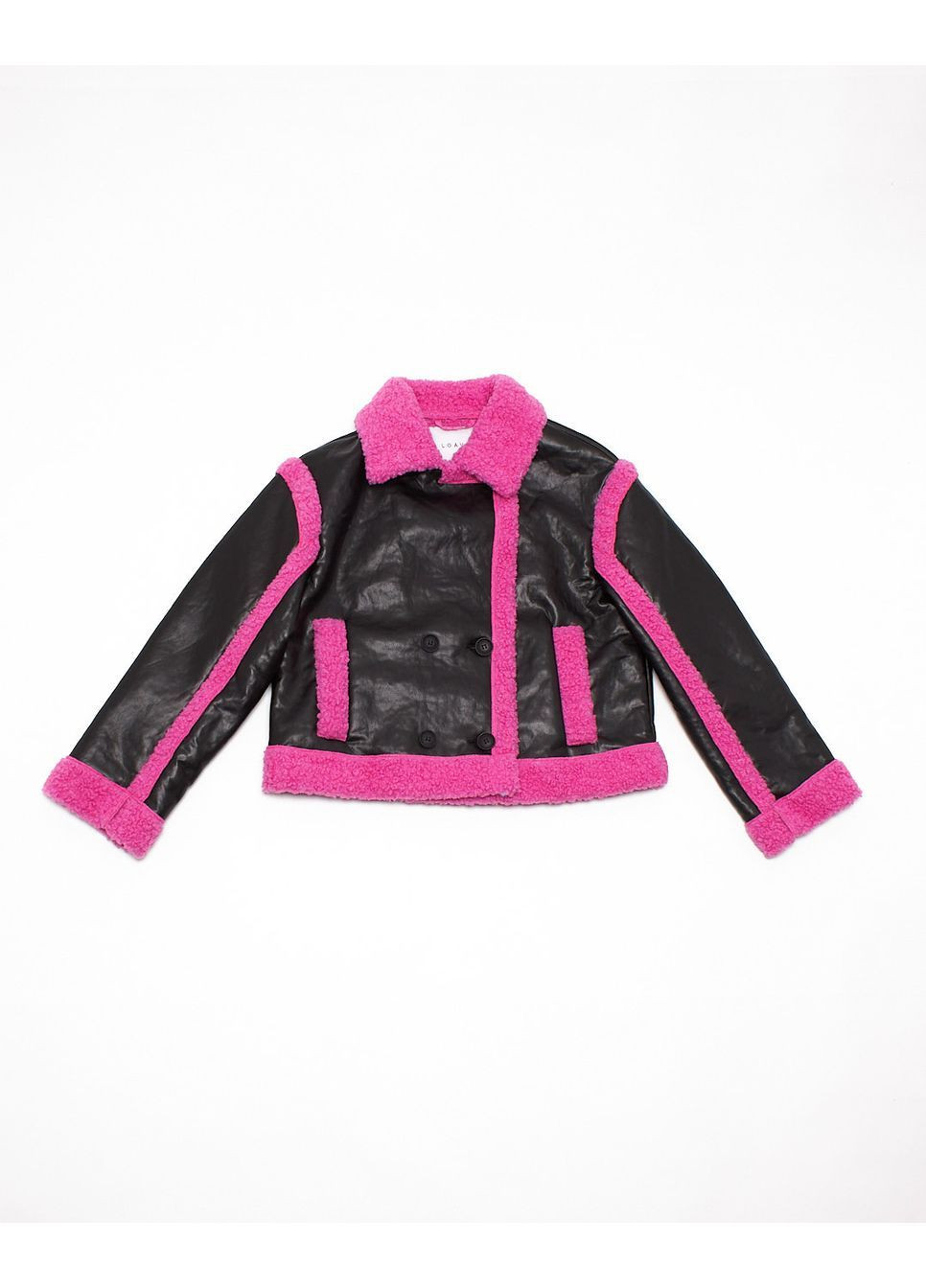 Дубленка,черный-розовый, Loavies (368151540)