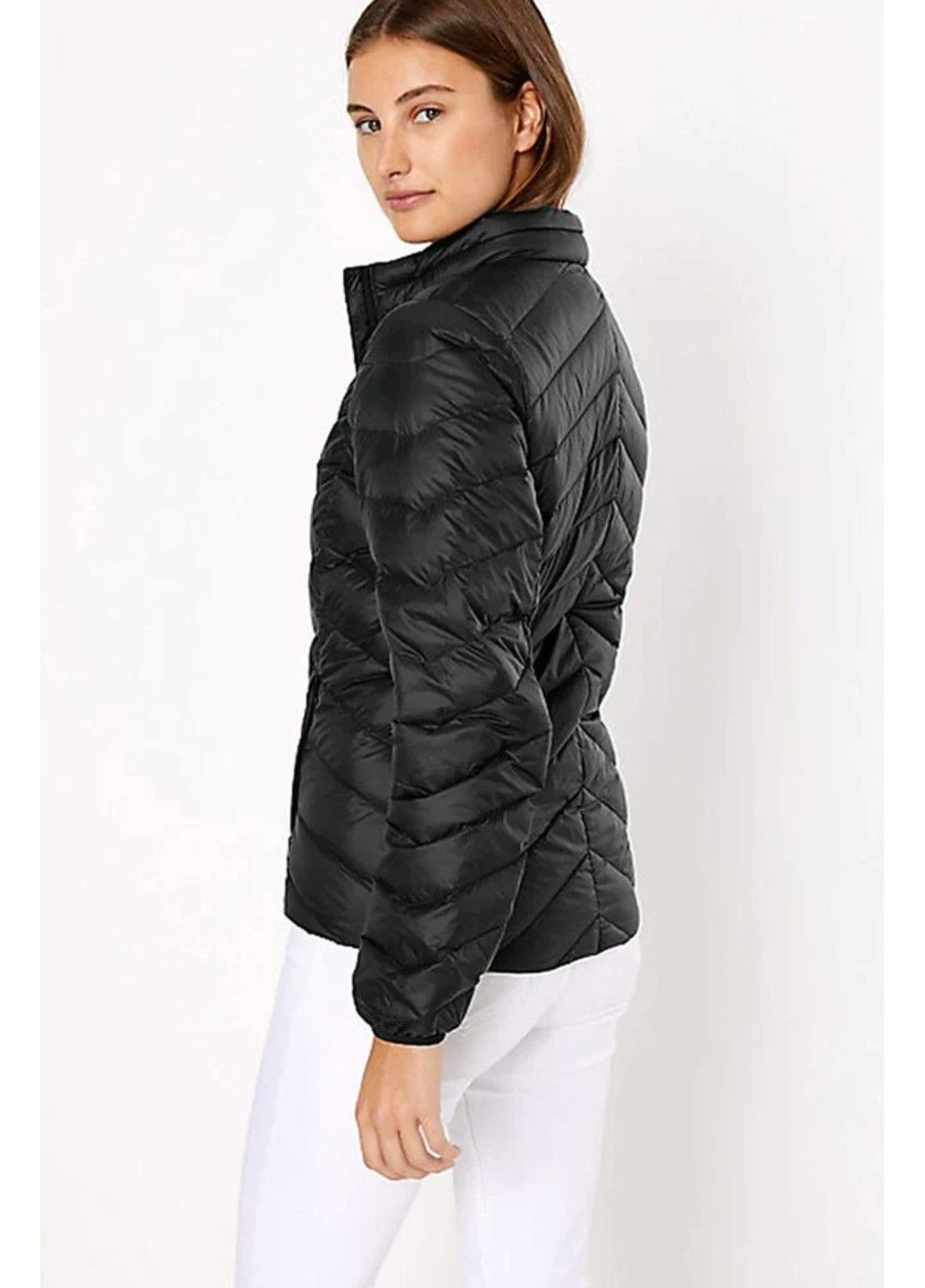 Чорна демісезонна жіноча пухова куртка м&s (56652) s чорна M&S