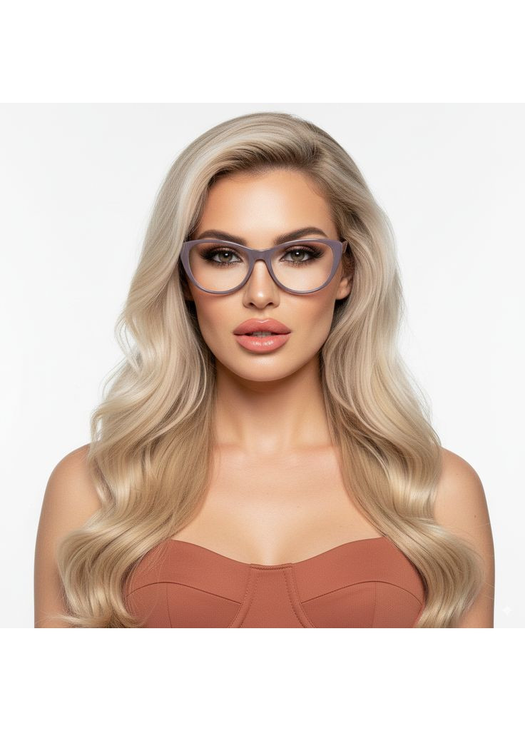 Женские очки коричневого цвета с фиолетовым оттенком с прочной пластиковой оправой для чтения. Код 2780 С1 -7.0 No Brand (365831359)