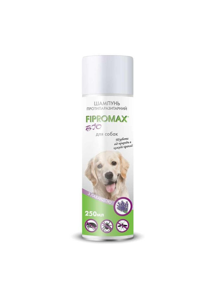 БІО Шампунь від бліх та кліщів для собак середніх та великих порід з лавандою БІО 250 мл (4820237150189) Fipromax (364748562)
