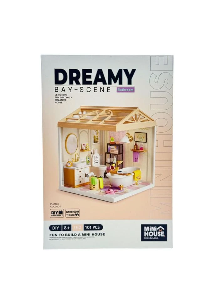 Конструктор-румбокс Ванная комната Mini House 8009-MH серии "Интерьер", со светом No Brand (388534708)
