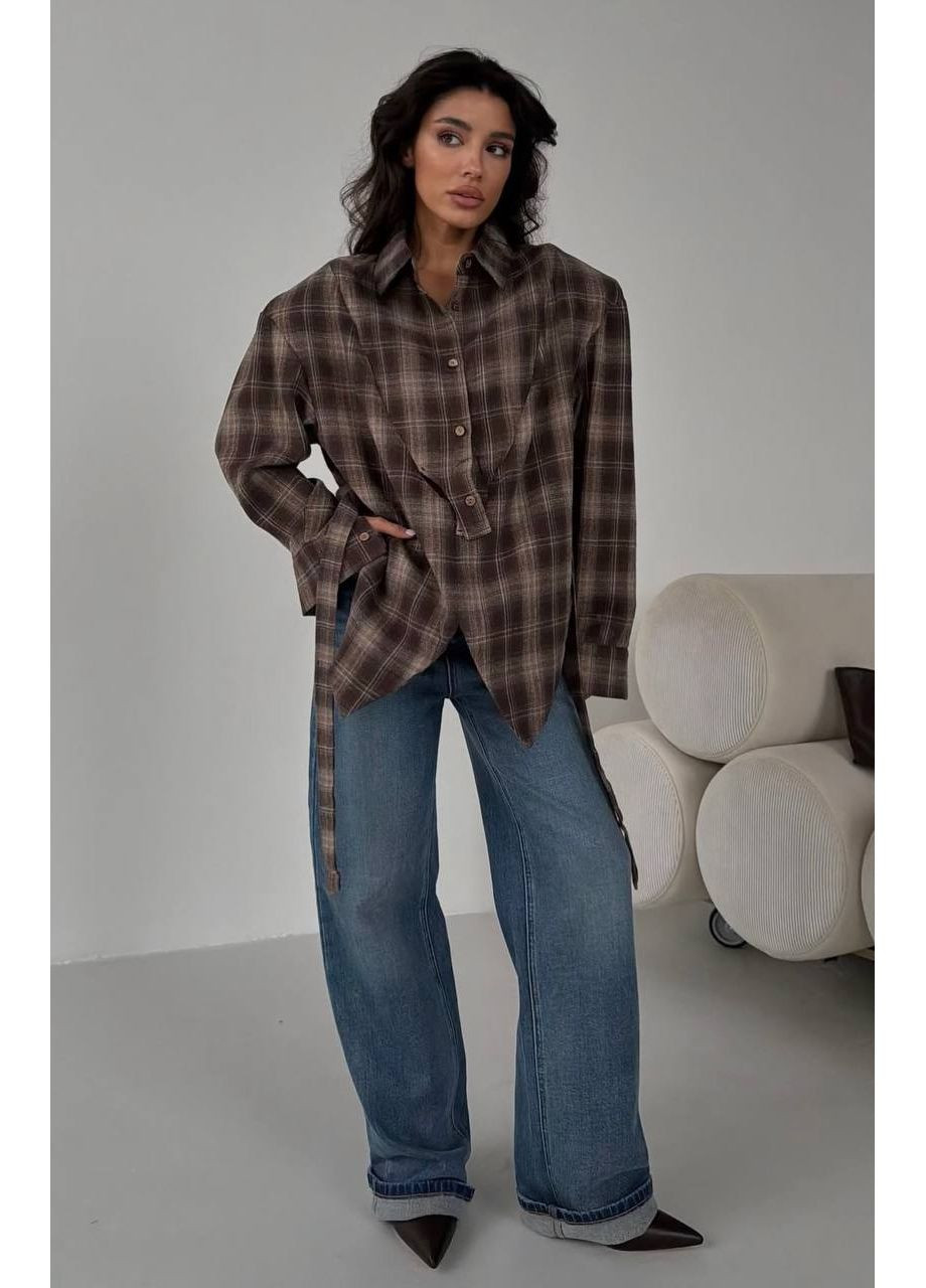 Сорочка жіноча в клітинку — ЗАМІРИ В ОПИСІ DK/DL Мода без кордонів (369487040)