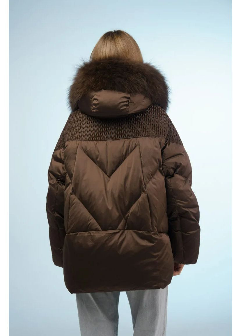 Світло-коричнева куртка жіноча шоколад Vo-tarun
