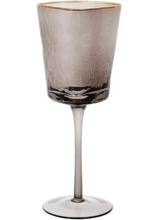 Набір 4 фужера Smoke Ice келихи для вина 400мл, скло з золотим кантом Bona (372171803)