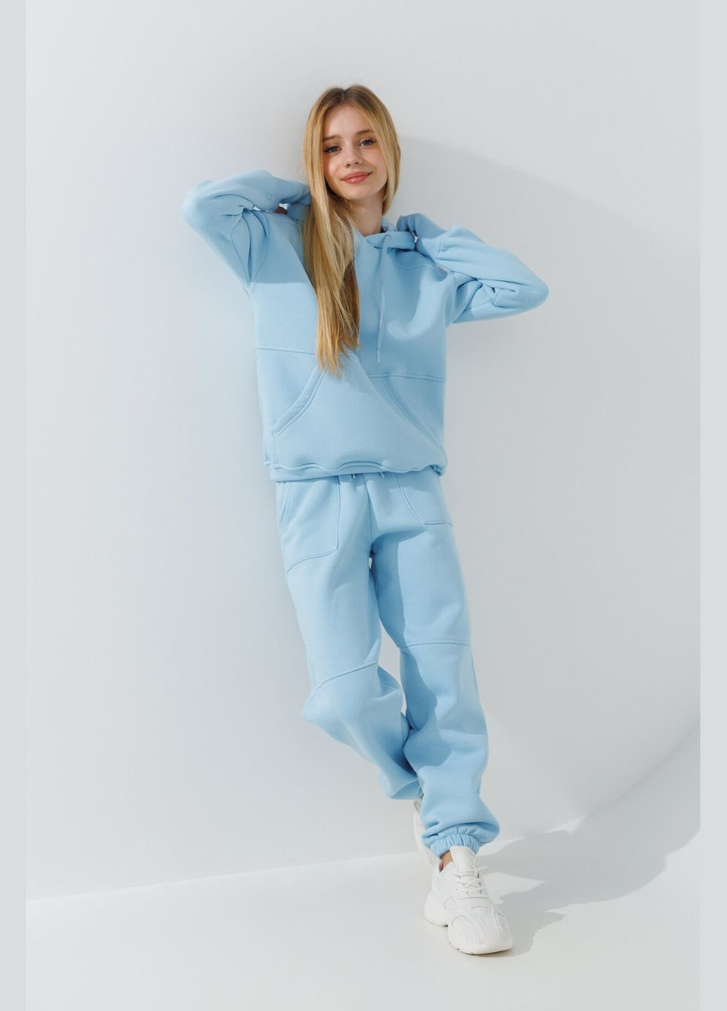 Костюм худи+штаны детский 7141-1 158 см Голубой shop (2000990752451) Waxmen (361499120)