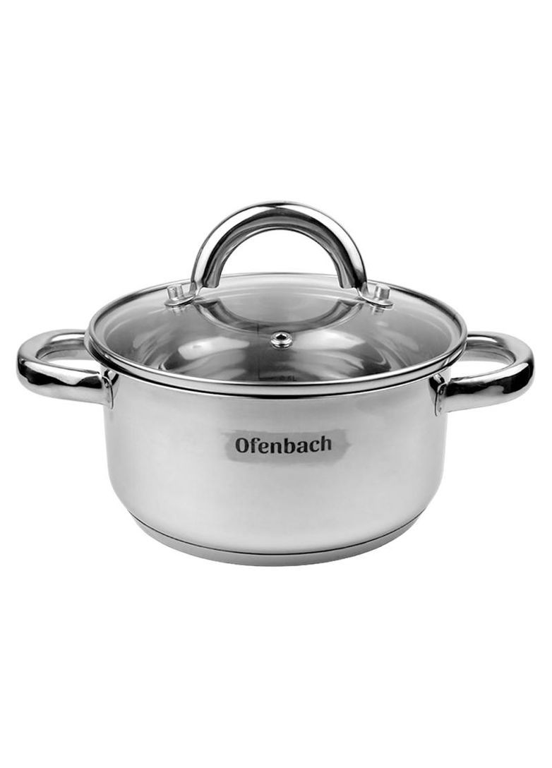 Каструля індукційна Casserole із нержавіючої сталі 1.5л зі скляною кришкою Ofenbach (372173310)