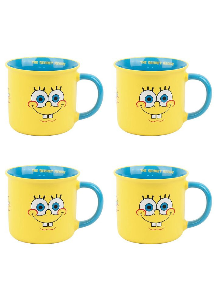 Набір чашок в подарункових упаковках Sponge Bob 350 мл SB25-217-1 4 шт Kite (368559502)