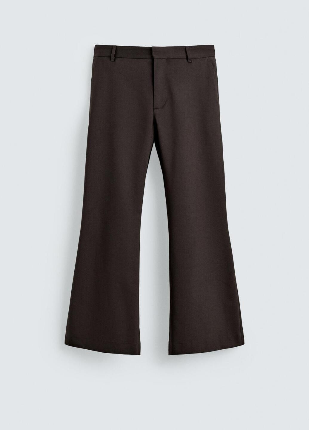 Коричневые кэжуал демисезонные брюки Zara