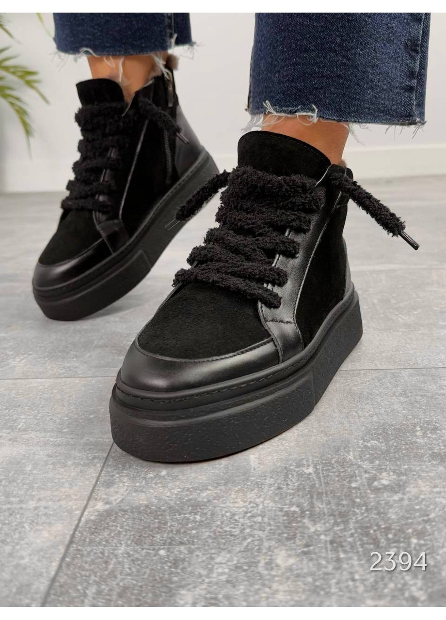 Чорні стильні жіночі кеди No Brand