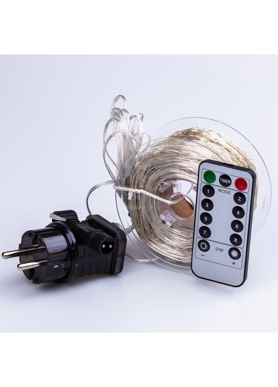 Гірлянда Роса Крапля 100 метров 1000 LED світлодіодна гірлянда в котушці мідний провід 8 функцій + пульт Garlando (366964011)