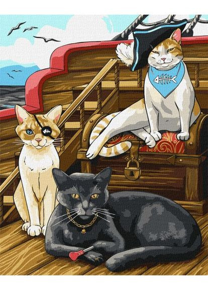 Картина за номерами - Пухнасті пірати ©art.irina.pass 40х50 см IDEYKA (362203515)