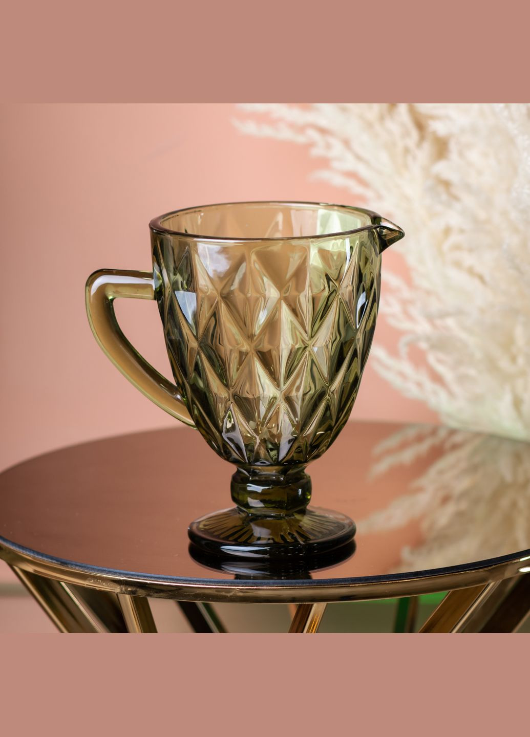 Кувшин для напитков 1 л фигурный граненный из толстого стекла, TS Kitchen (328440838)