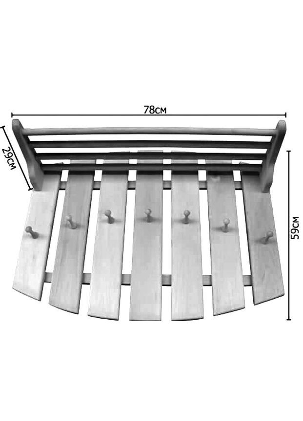 Вешалка банная из дерева Боярышник сиена (ВБА-002205) No Brand (328912245)