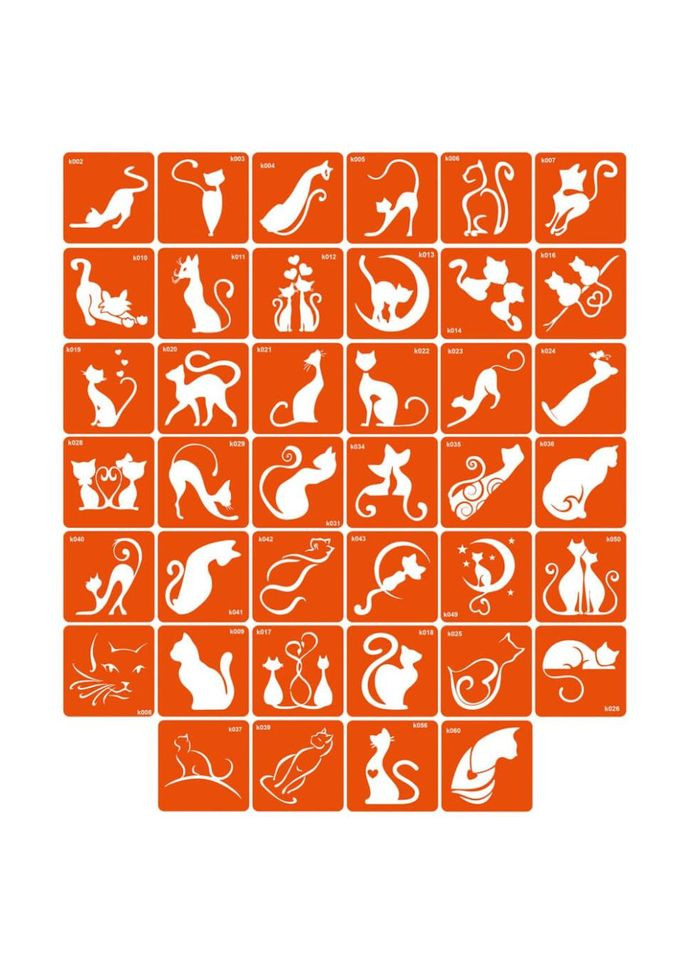 Набор трафаретов для биотату «K - котики» k-simple_40_1 No Brand (330606128)