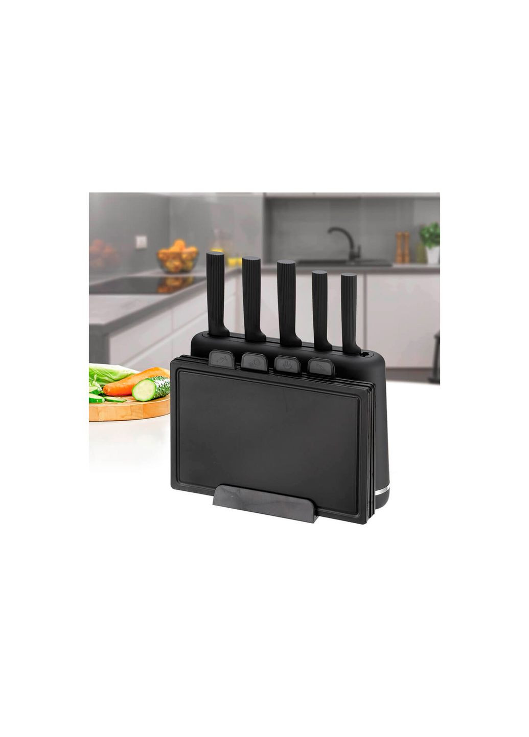 Набор ножей с досками 5 ножей x 4 доски черный (MR-1412-BLACK) Maestro (372691076)