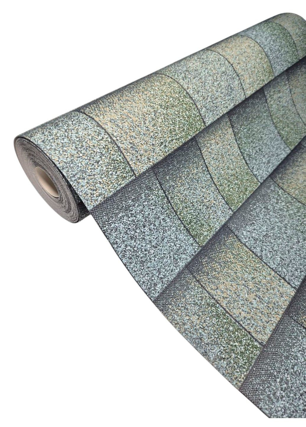 Шпалери вінілові 10.05 × 0.53 м Слов’янські шпалери 9445-04, зелено-сірі для спальні, вітальні, дитячої Слов'янські шпалери (340275317)