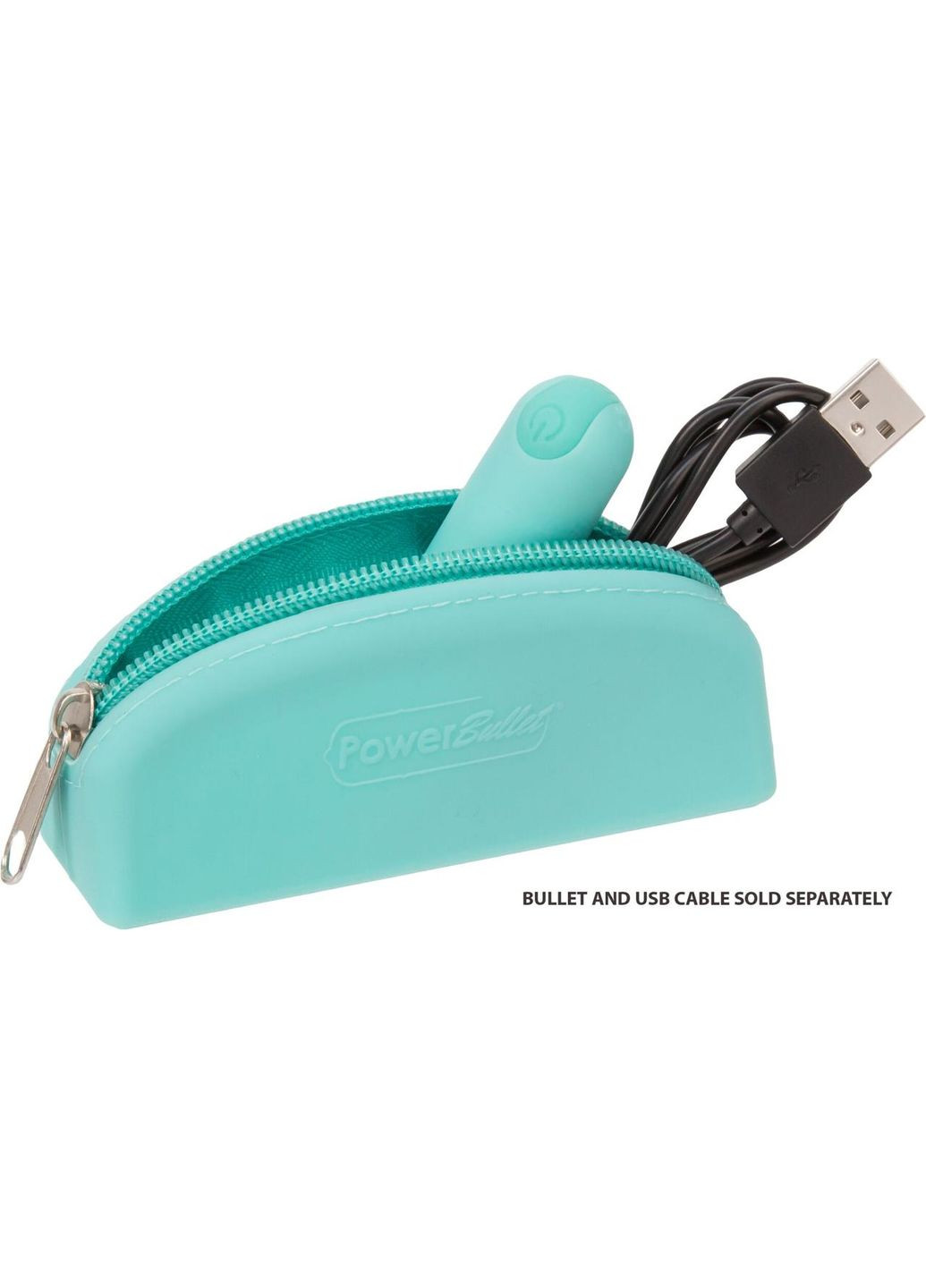 Сумка для зберігання секс-іграшок PowerBulle - Silicone Zippered Bag Teal PowerBullet (303910113)
