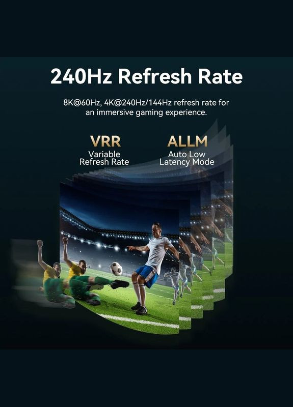 Кабель USB 3.1 TypeC M - HDMI M, 1.8m 8K 60 Гц Zinc Alloy TPE Black Vention (315143543)