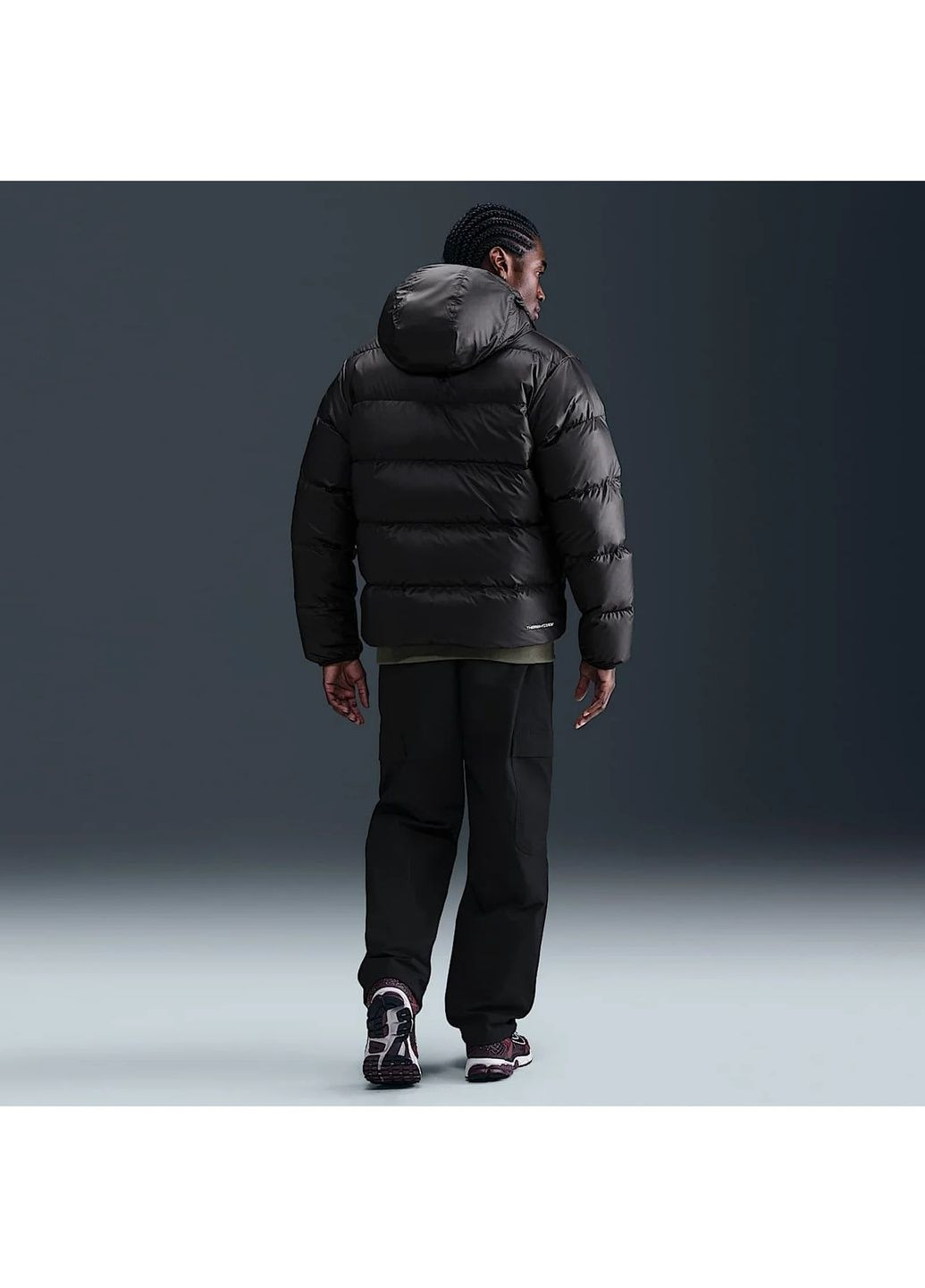 Черная ветровка мужская m windrunner stmnt dwn jkt black Nike