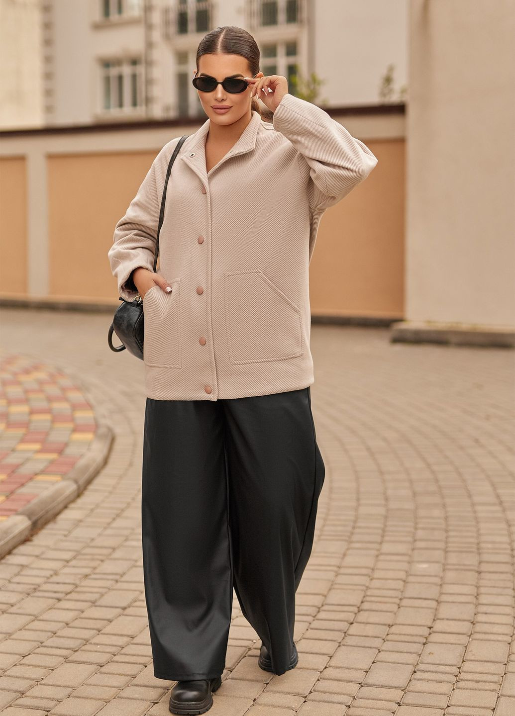 Бежеве Діловий, Повсякденний, Кежуал, Вечірній кашемірове напівпальто однобортне No Brand однотонне