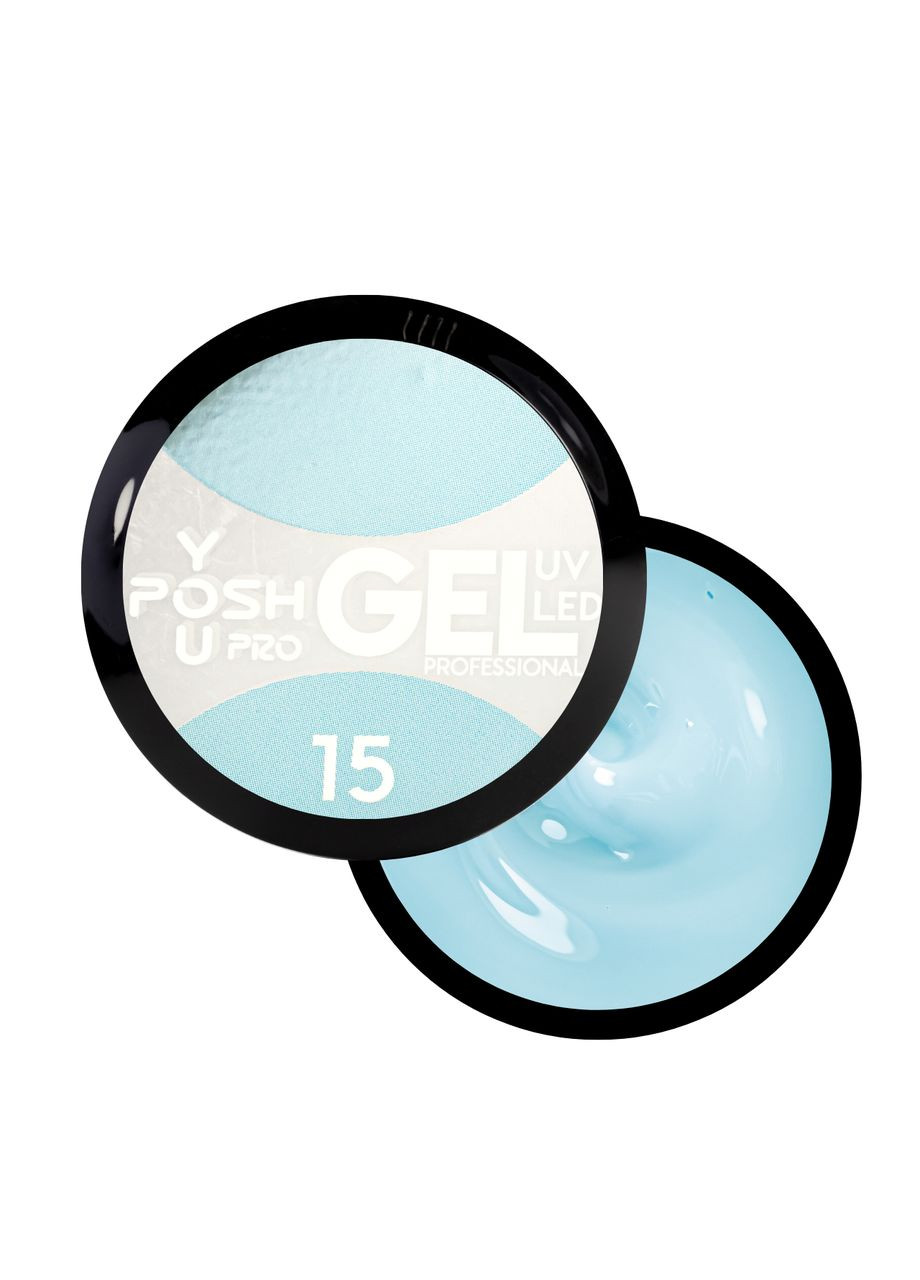 Гель для нарощування нігтів однофазний ТМ UV Gel/LED 15мл № 15 Світло-блакитний You Posh (362028195)