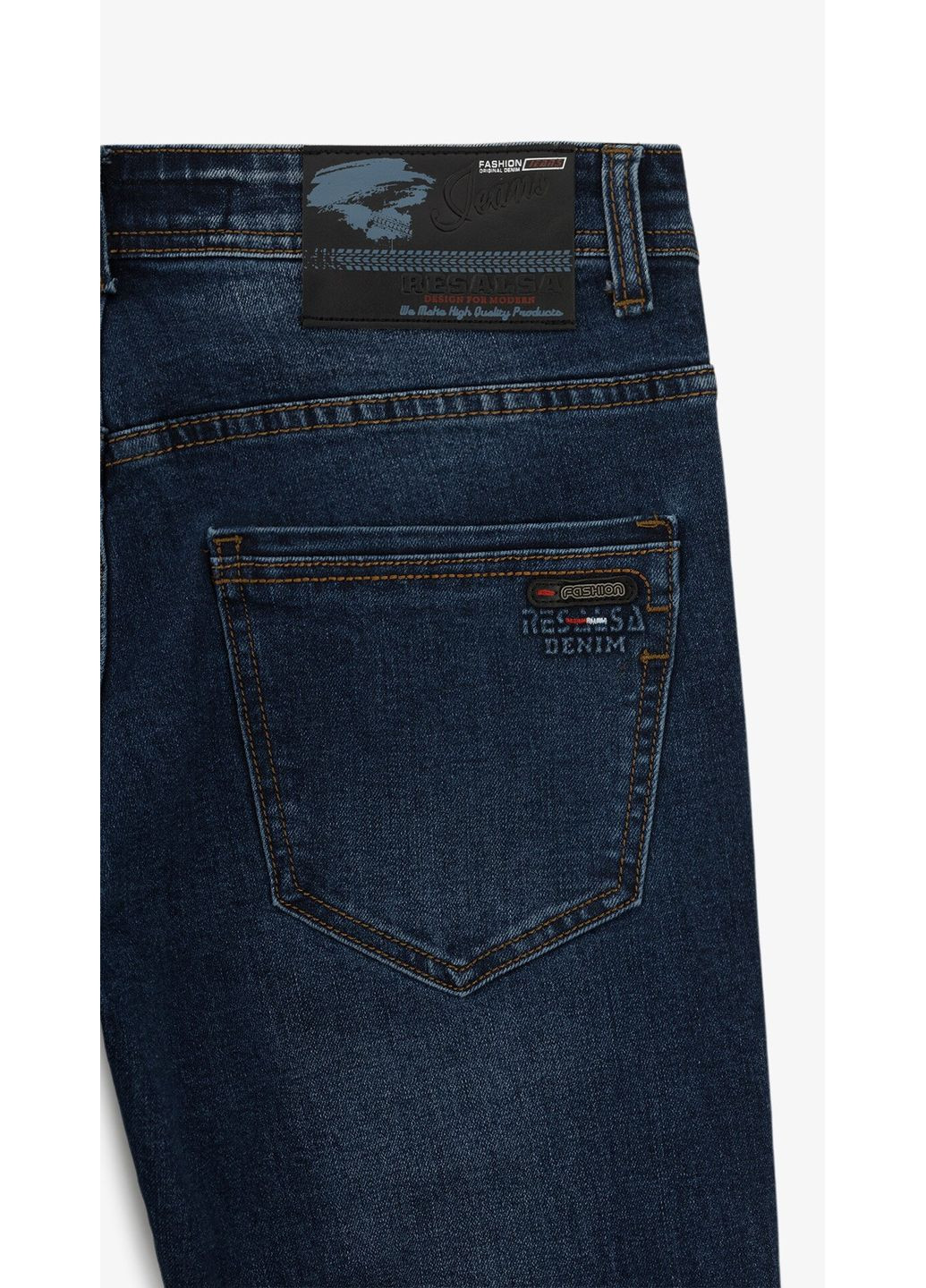 Комбинированные демисезонные джинсы однотонные мужские rb0082dt темно-синий shop (2000999259159) Slim Fit No Brand