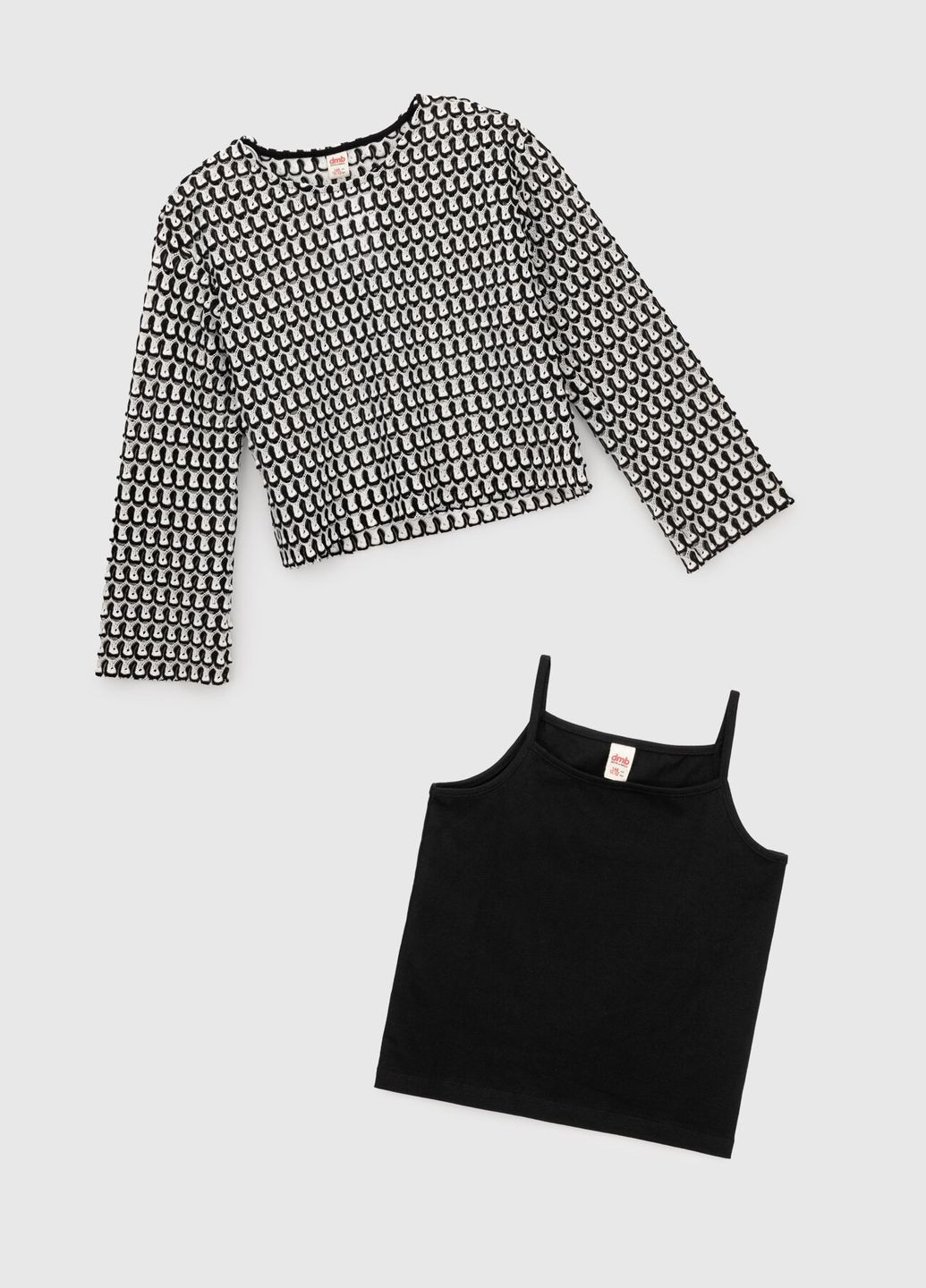 Черно-белый демисезонный повседневный лонгслив DMB