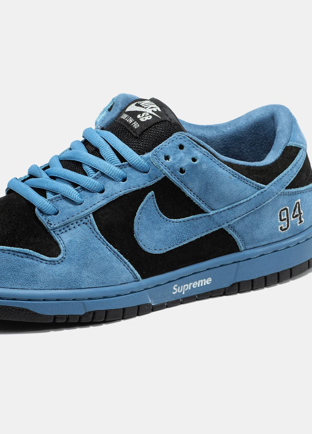 Синие демисезонные кроссовки мужские и женские nike sb dunk supreme low ocean fog | найк сб данк суприм синие No Brand