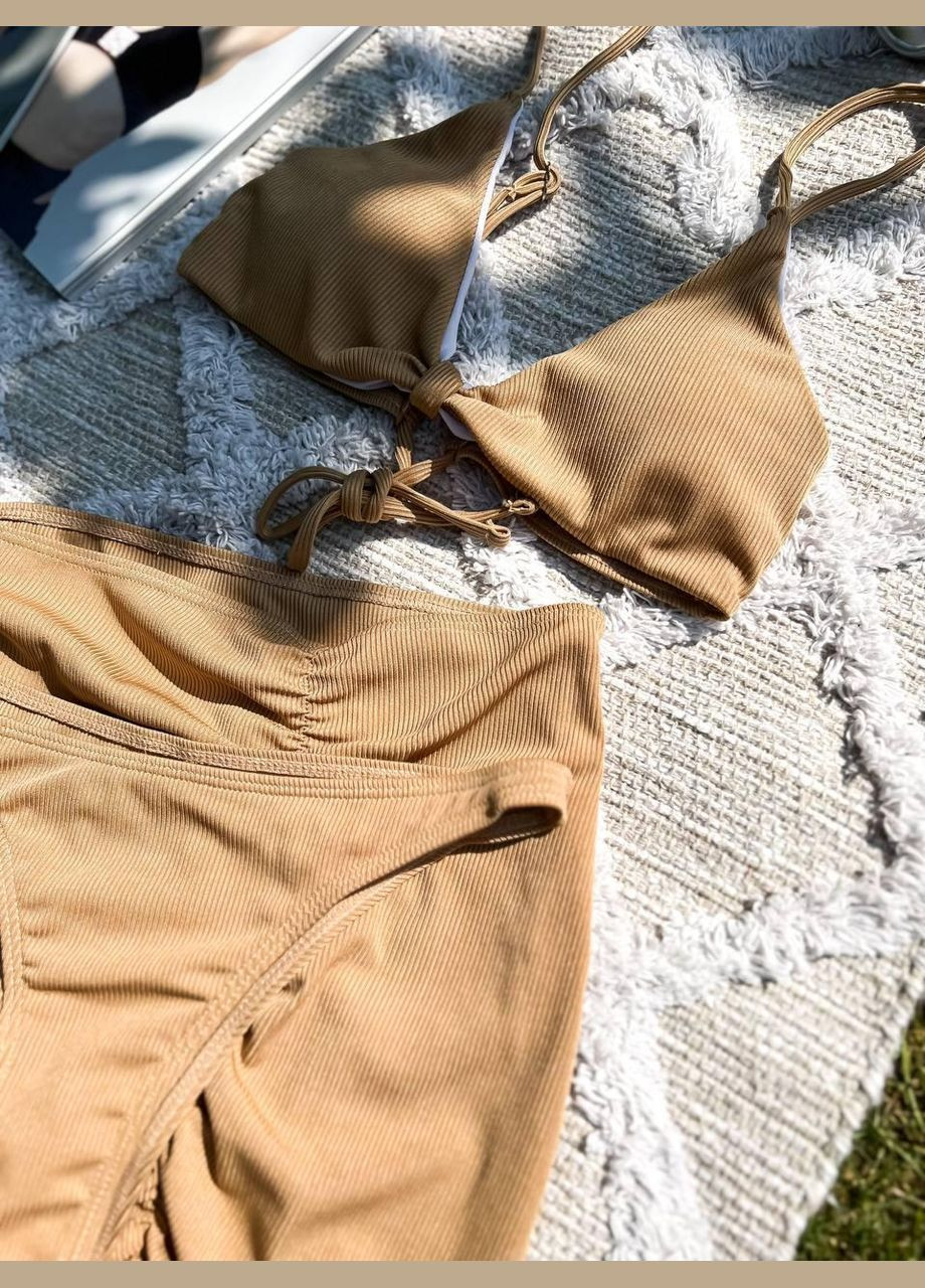 Бежевый летний купальник sw1436/2 (бежевый) раздельный Ghazel