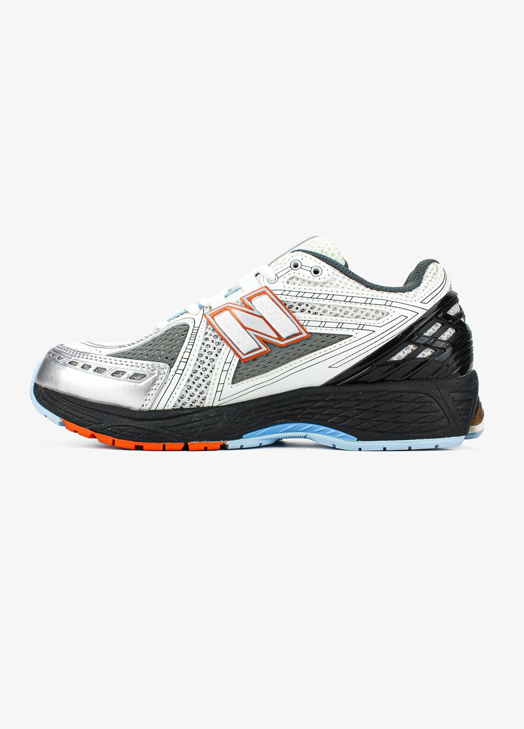 Серые всесезонные кроссовки мужские и женские new balance 1906r gray white black | нью беланс 1906r серые белые черные No Brand