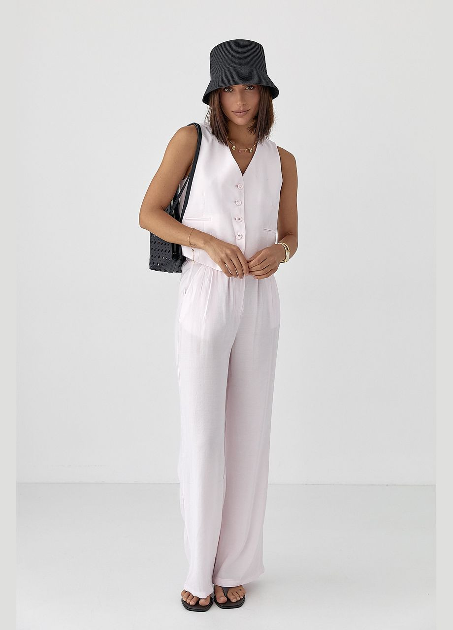 Летний брючный костюм с жилеткой - лимонный цвет Lurex (340917520)