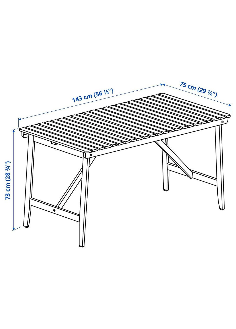 Таблица ИКЕА ASKHOLMEN 143х75 см (50535679) IKEA (293242049)