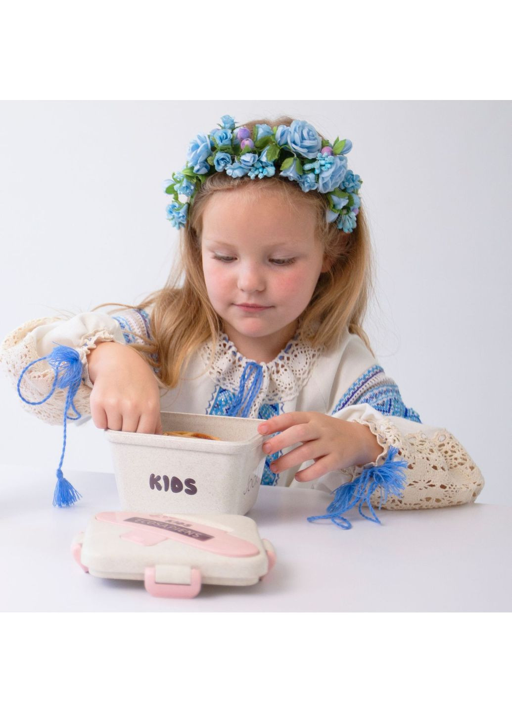 Ланч бокс "Ecosapiens Kids" из экоматериала, розовый 750 мл. Jooki (358706599)