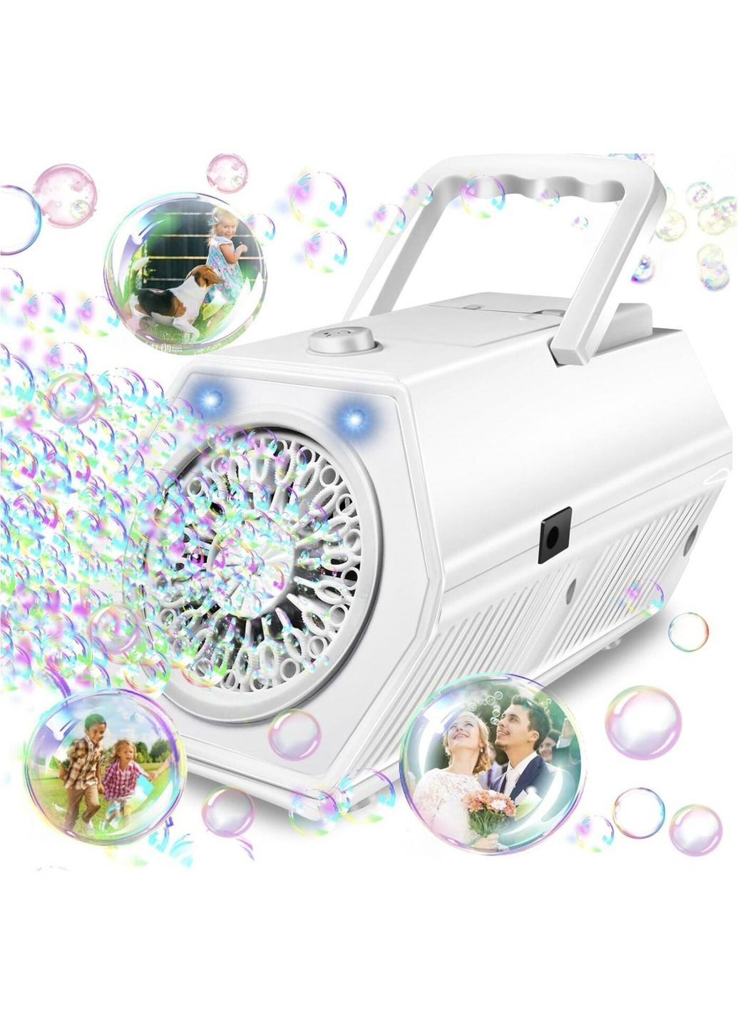 Машина-генератор для мильних бульбашок Bubble Machine USB або 4 АА 40 отворів ( код: NO575USBO ) Bubbles (365722067)