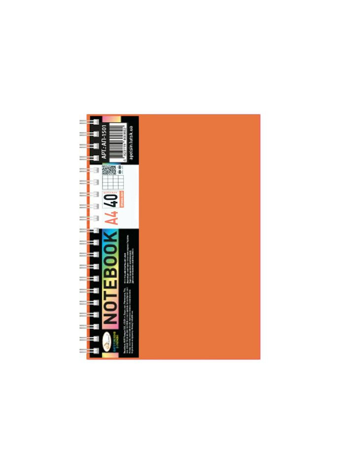 Блокнот А4 АП-1501(Orange) 40 листов, пружина сбоку Апельсин (369743584)