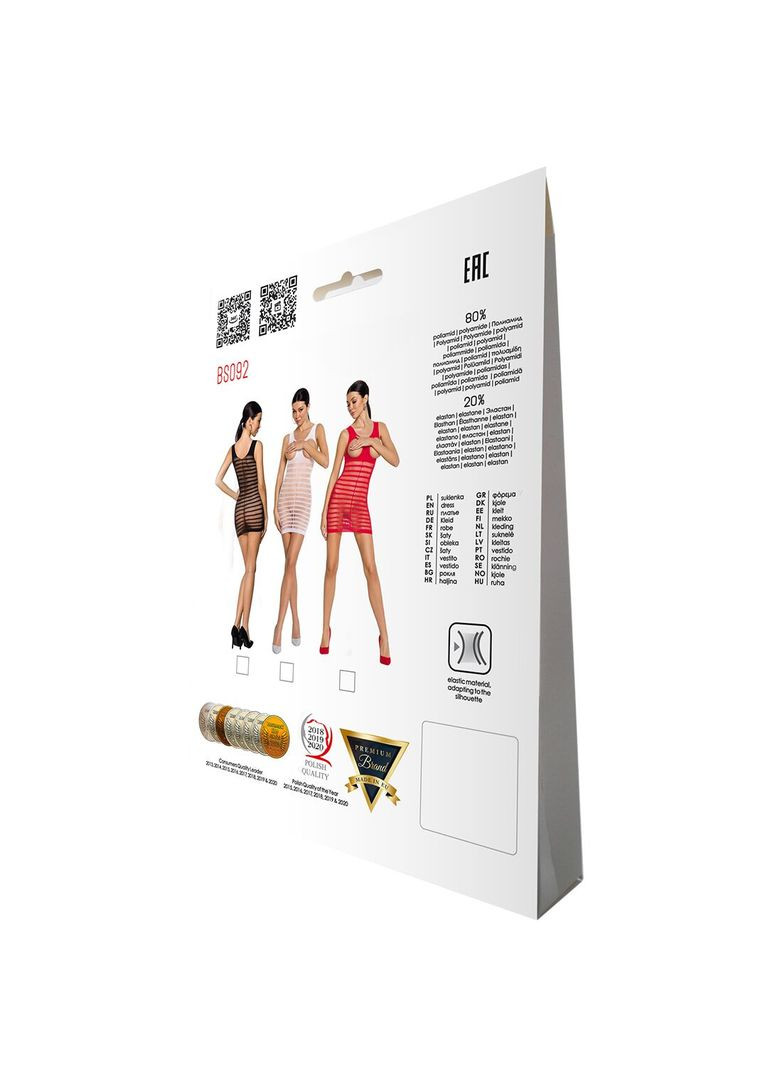 Бодістокінг-сукня з відкритими грудями BS092 white - CherryLove Passion білий