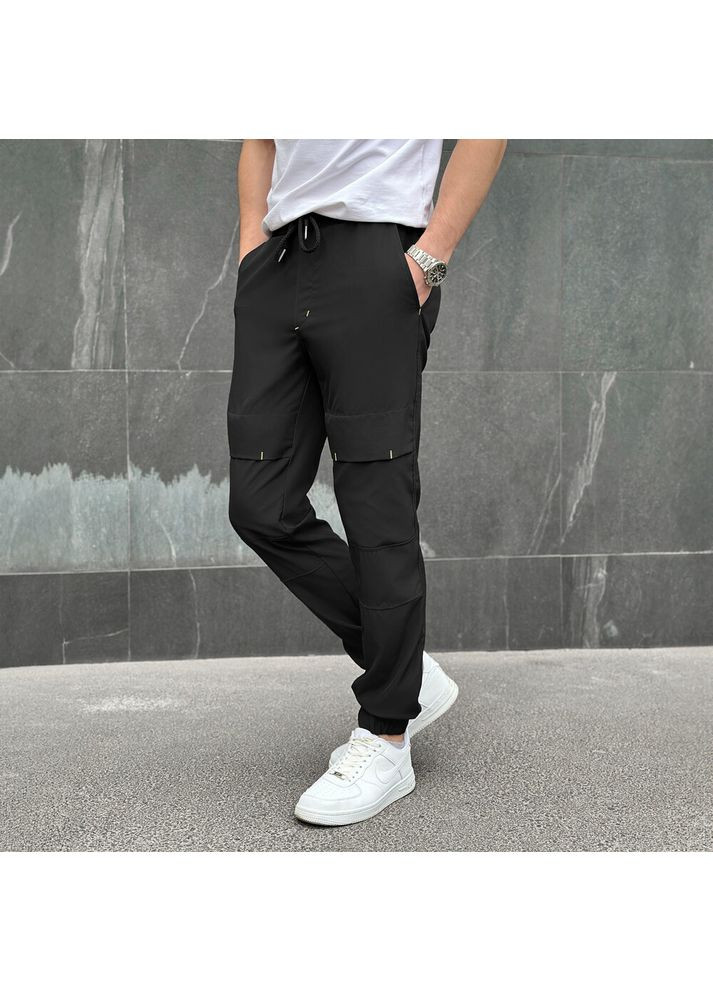 Черные повседневный демисезонные джоггеры брюки Pobedov