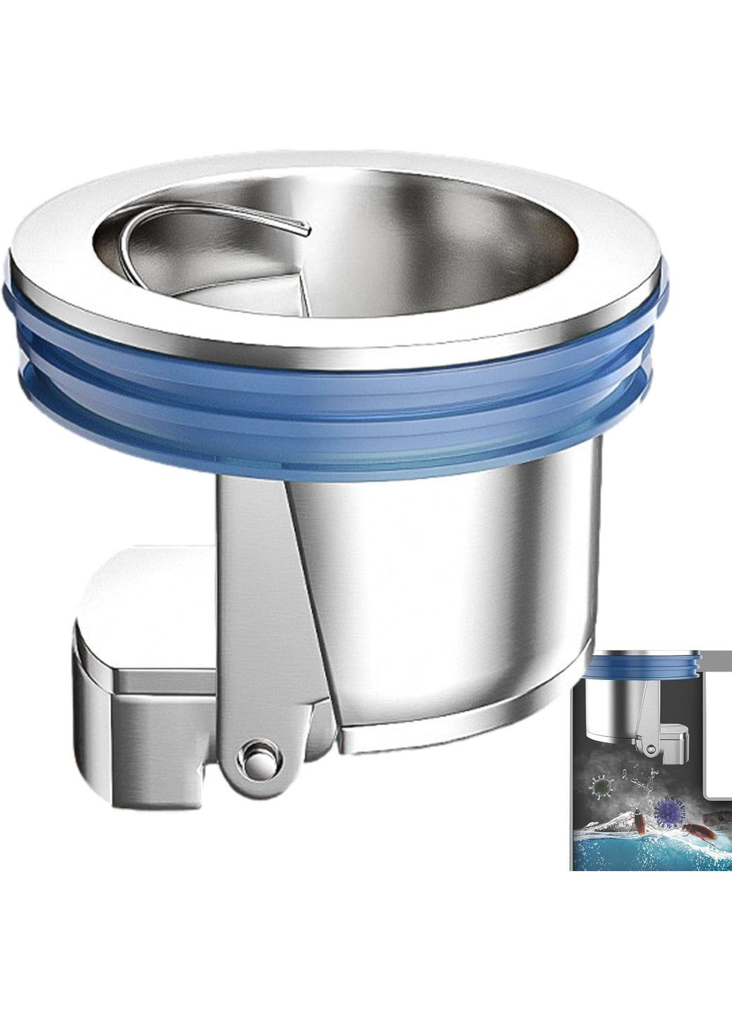 Гідрозатвор для зливного трапа душа 42 мм (0083/silver) No Brand (352720289)