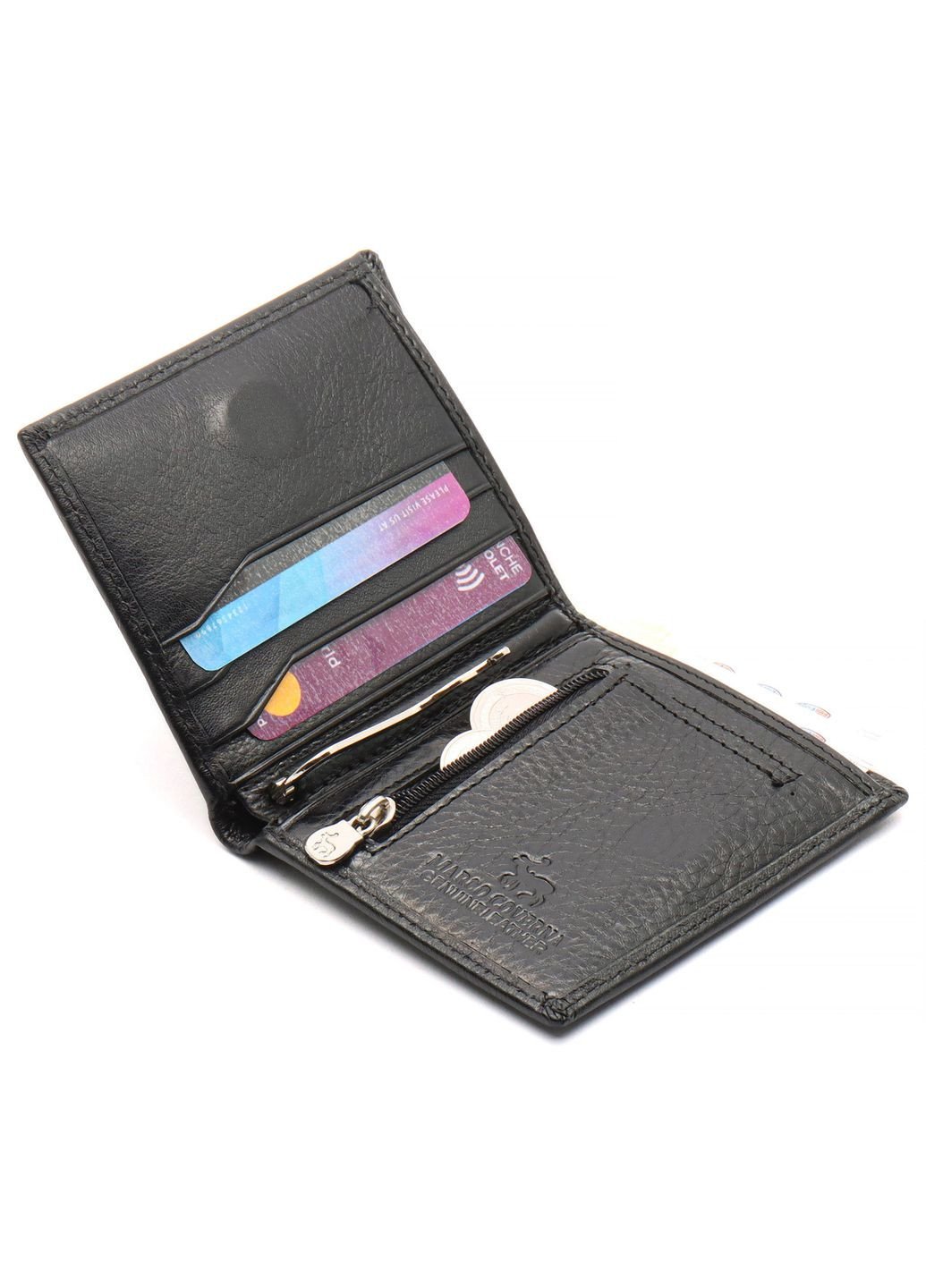 Чорне маленьке портмоне на магніті з затискачем MC-101Н-1 Marco Coverna (346531002)