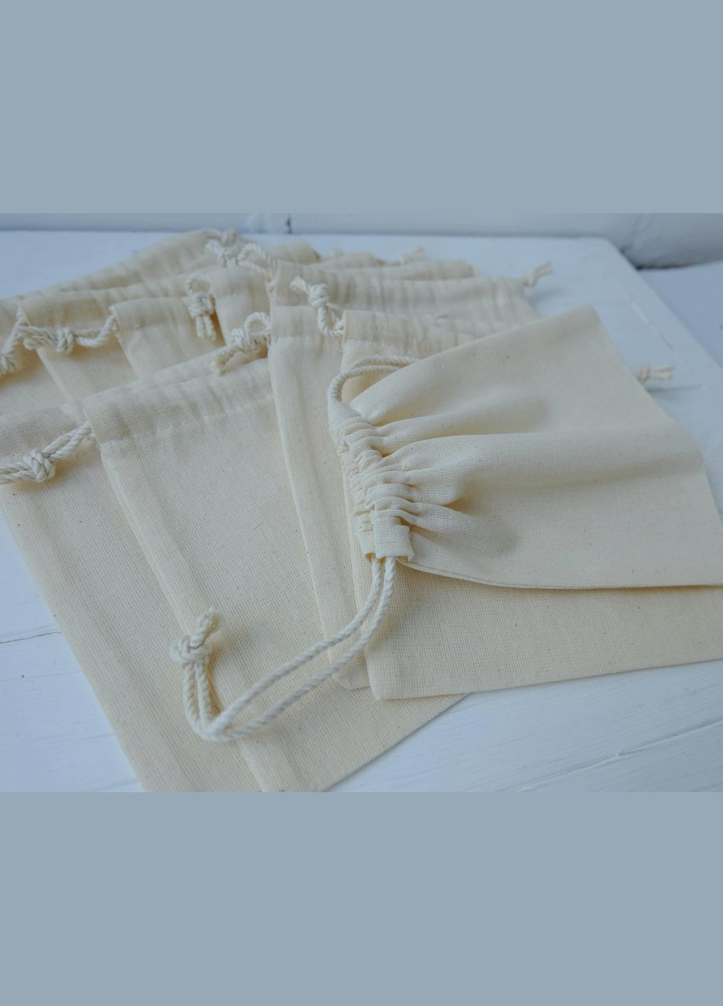 Еко мішечок з бавовни для зберігання мішок для пакування шнур бавовняний 15х15 см бежевий No Brand (330027275)