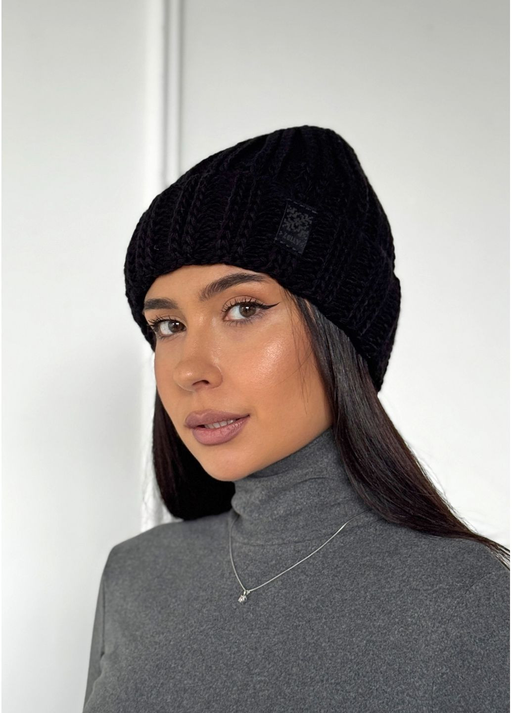 Жіноча шапка-біні фактурної в'язки InFashion Шапка (365798952)