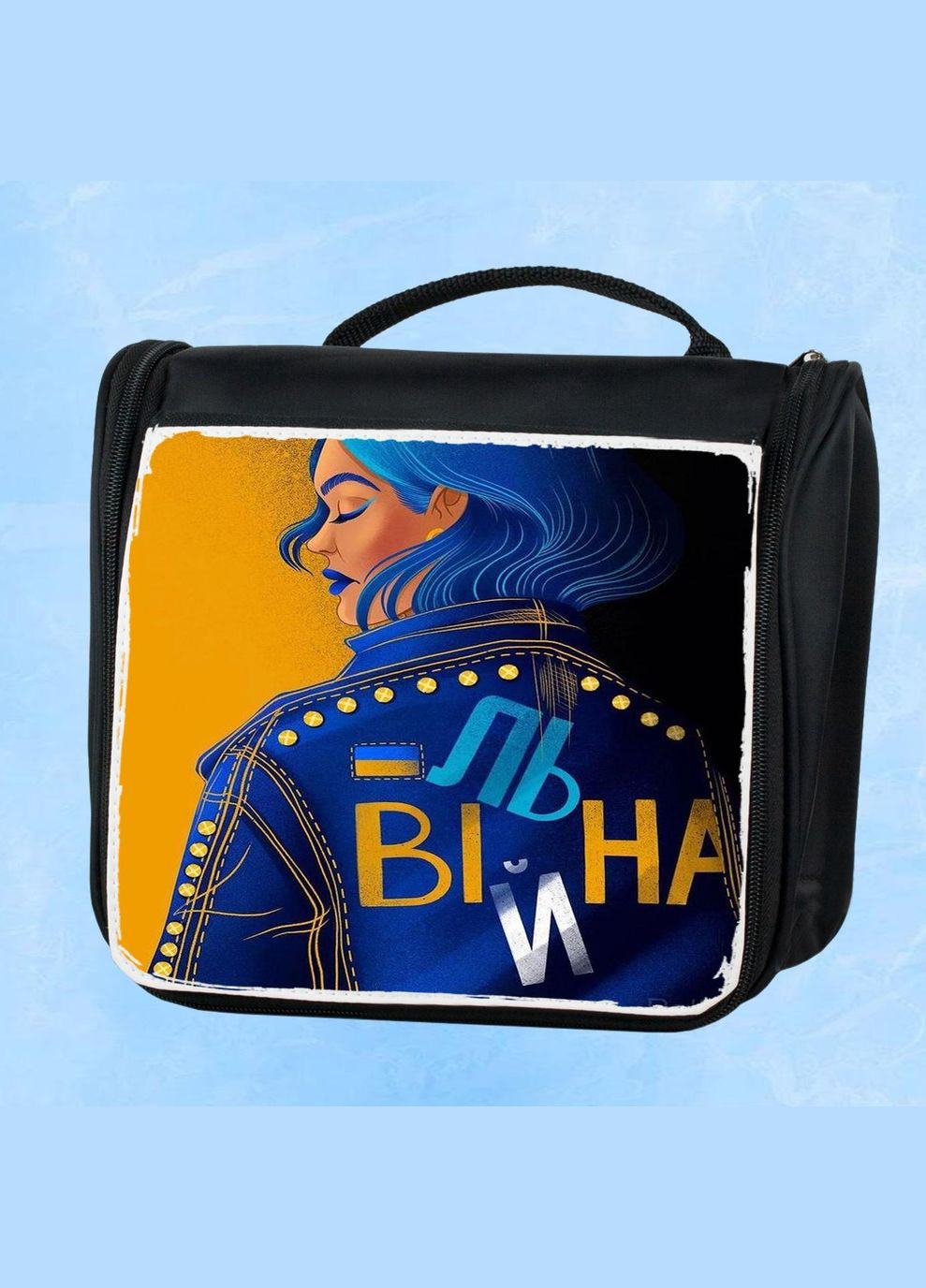 Дорожная сумка - органайзер для косметики несессер Патриотическая #14 Черная No Brand (318677454)