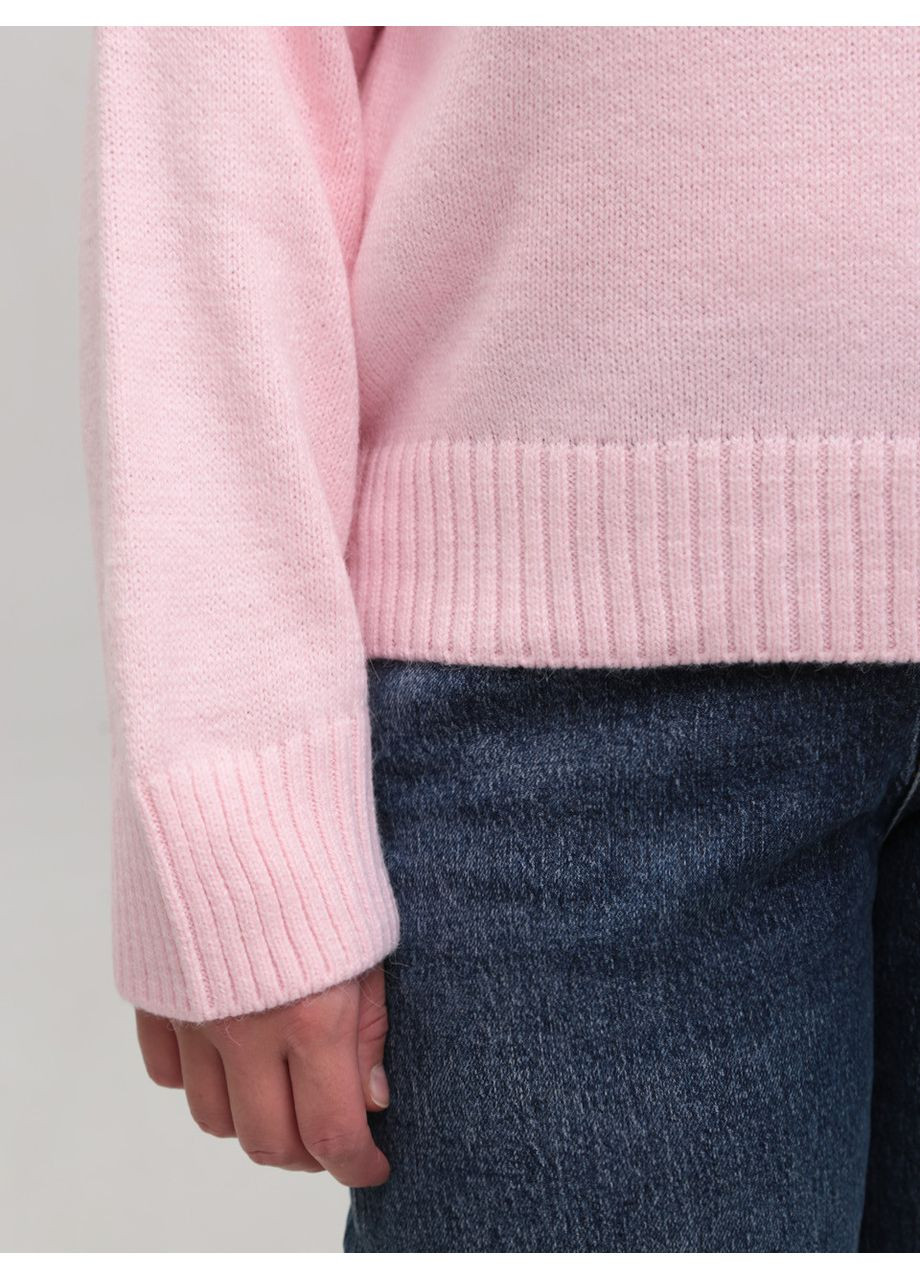 Розовый зимний свитер женский розовый теплый укороченный пуловер Karon Вільна