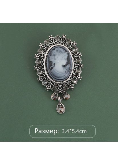 Жіноча вінтажна брошка Камея «Camey» (сріблястий) China (366874643)