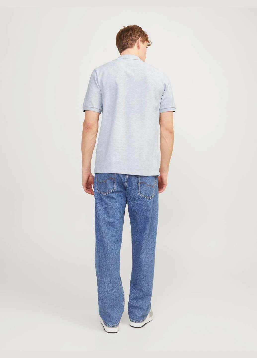 Серая футболка-поло лето,серый меланж,jack&jones для мужчин Jack & Jones