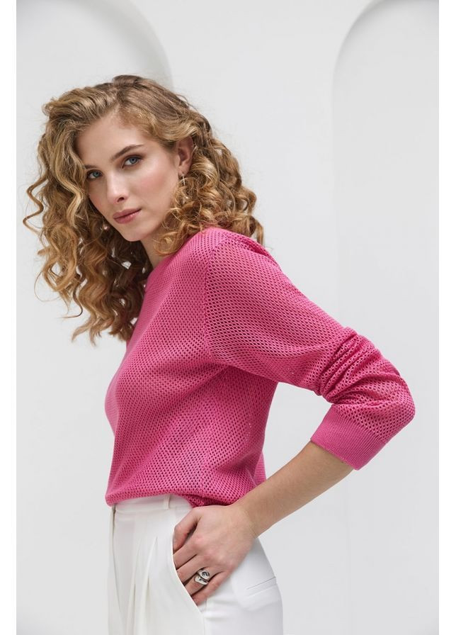 Рожевий джемпер ажур 2544 сталевий Triko Bakh
