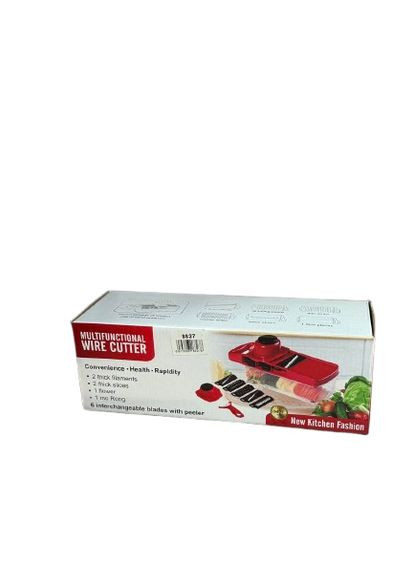 Мультистайлер овочерізка ручна на 1.5 л 6в1 для овочів і фруктів з контейнером слайсер терка міні комбайн Червона No Brand (363831181)