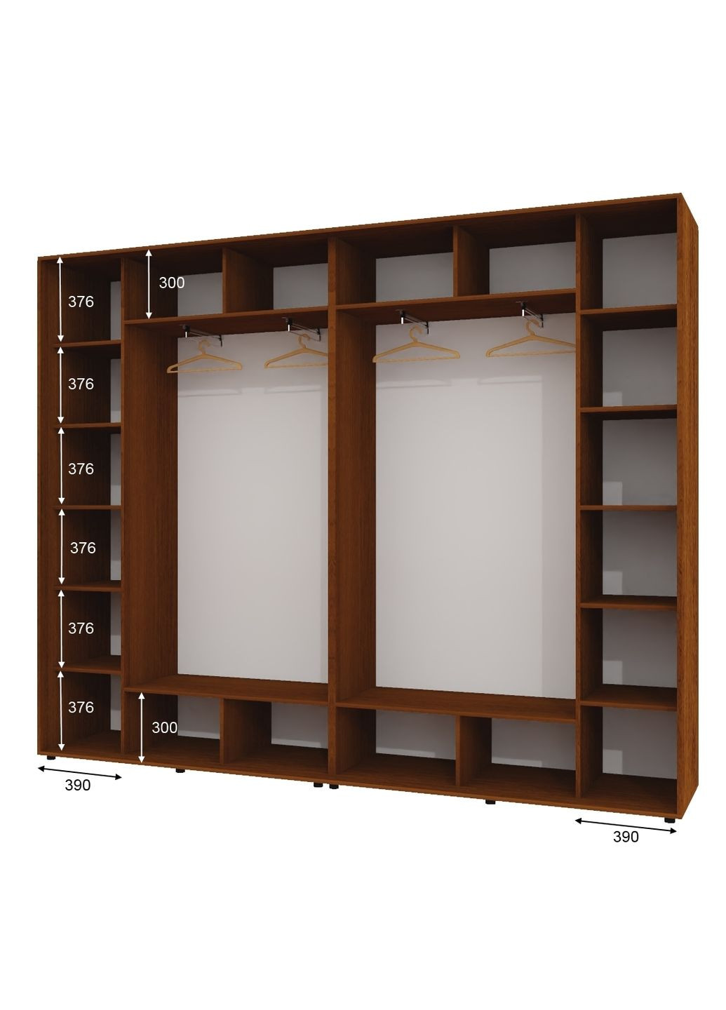 Шкаф-купе четырехдверный 310*45*240 Орех лесной Зеркало с пескоструйным рисунком Алекса (360457332)